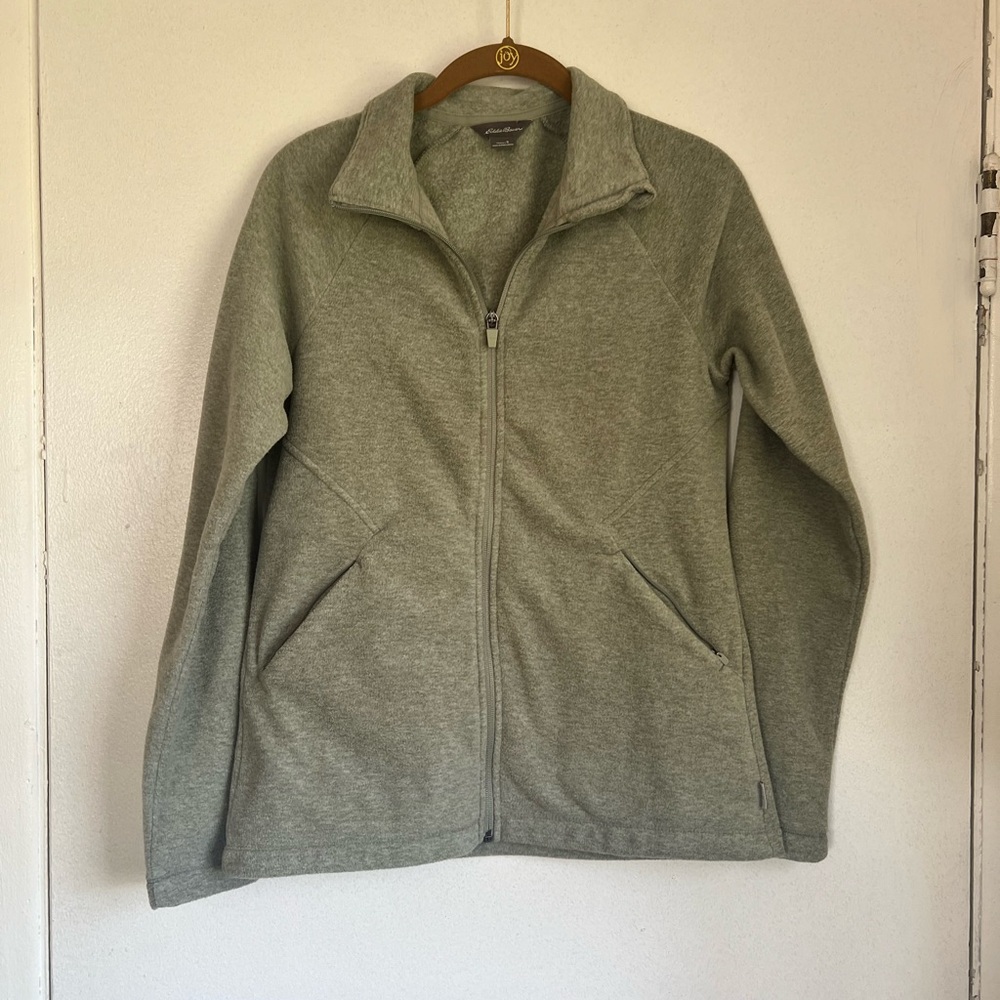 Eddie Bauer Women's Green Fleece Zip Up Jacket Size Small